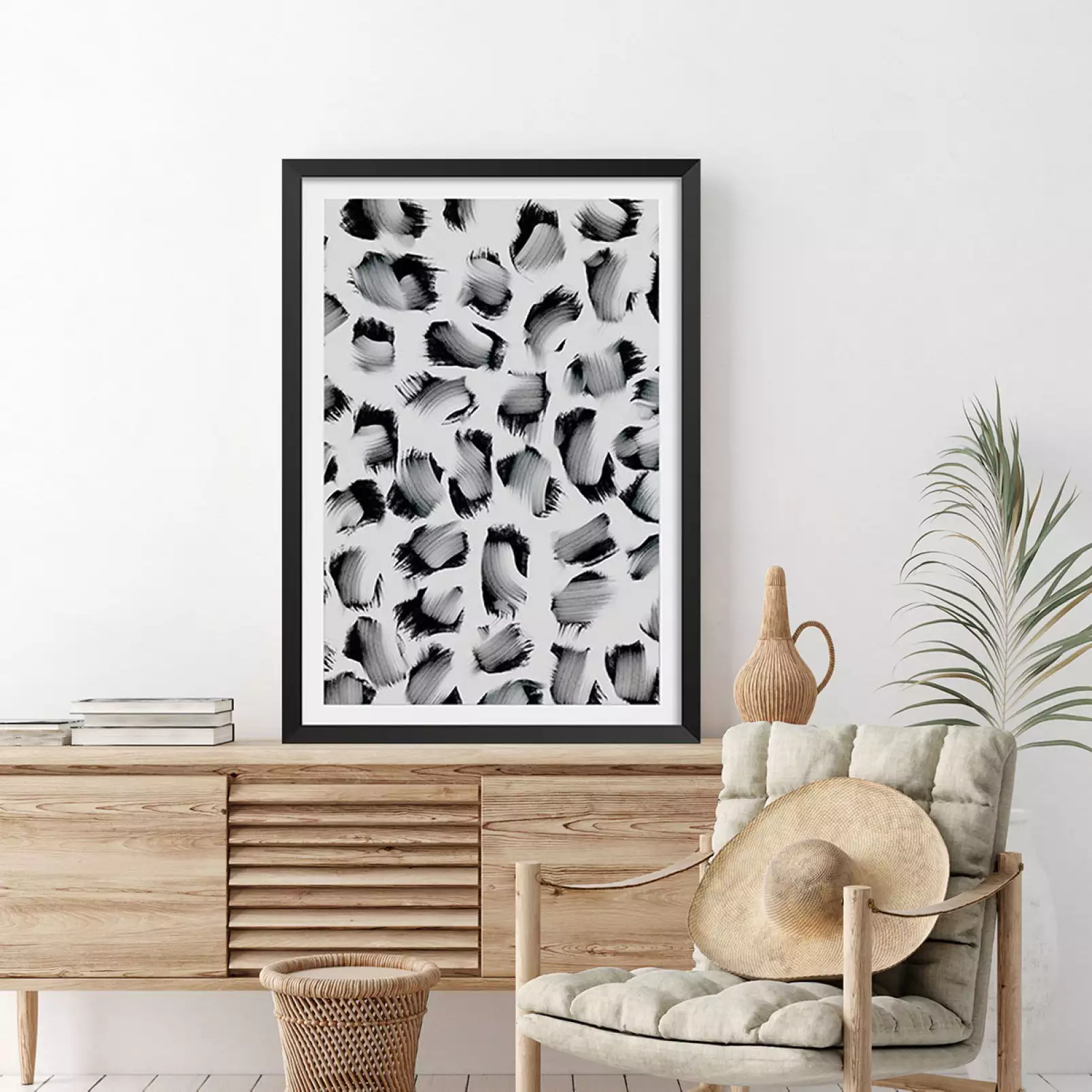 affiche-art-geometrique-traits-en-noir-et-blanc