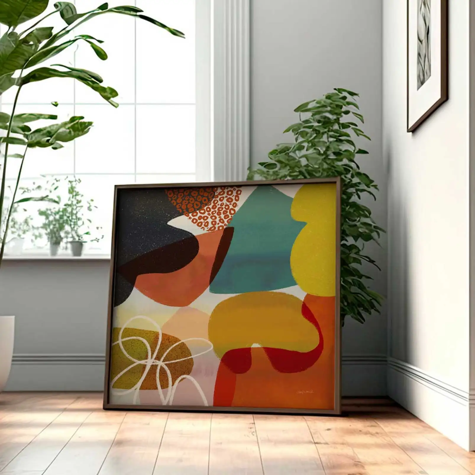 affiche-organique-tableau-abstrait-couleur-joyeuse