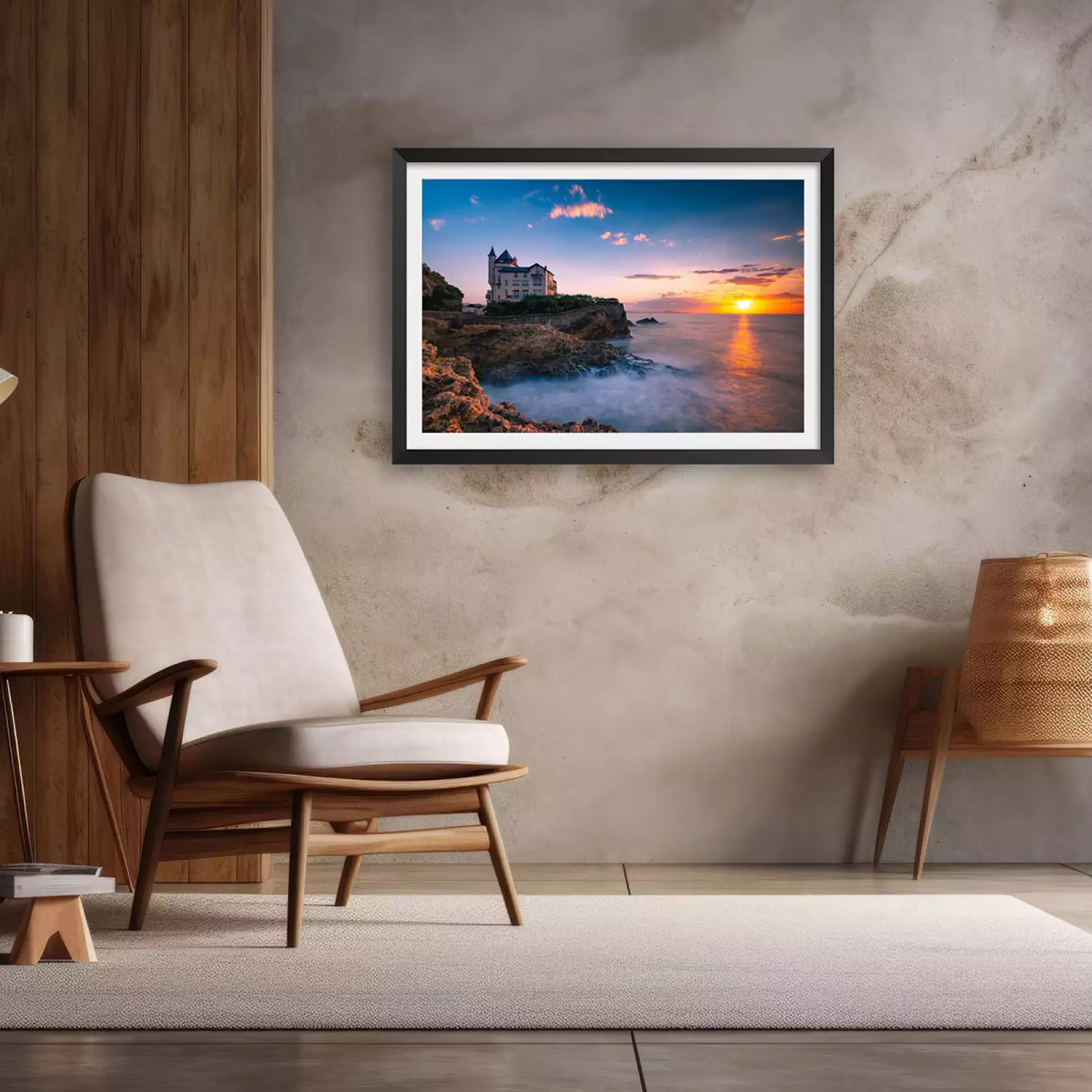 affiche-paysage-mer-souvenir-de-biarritz