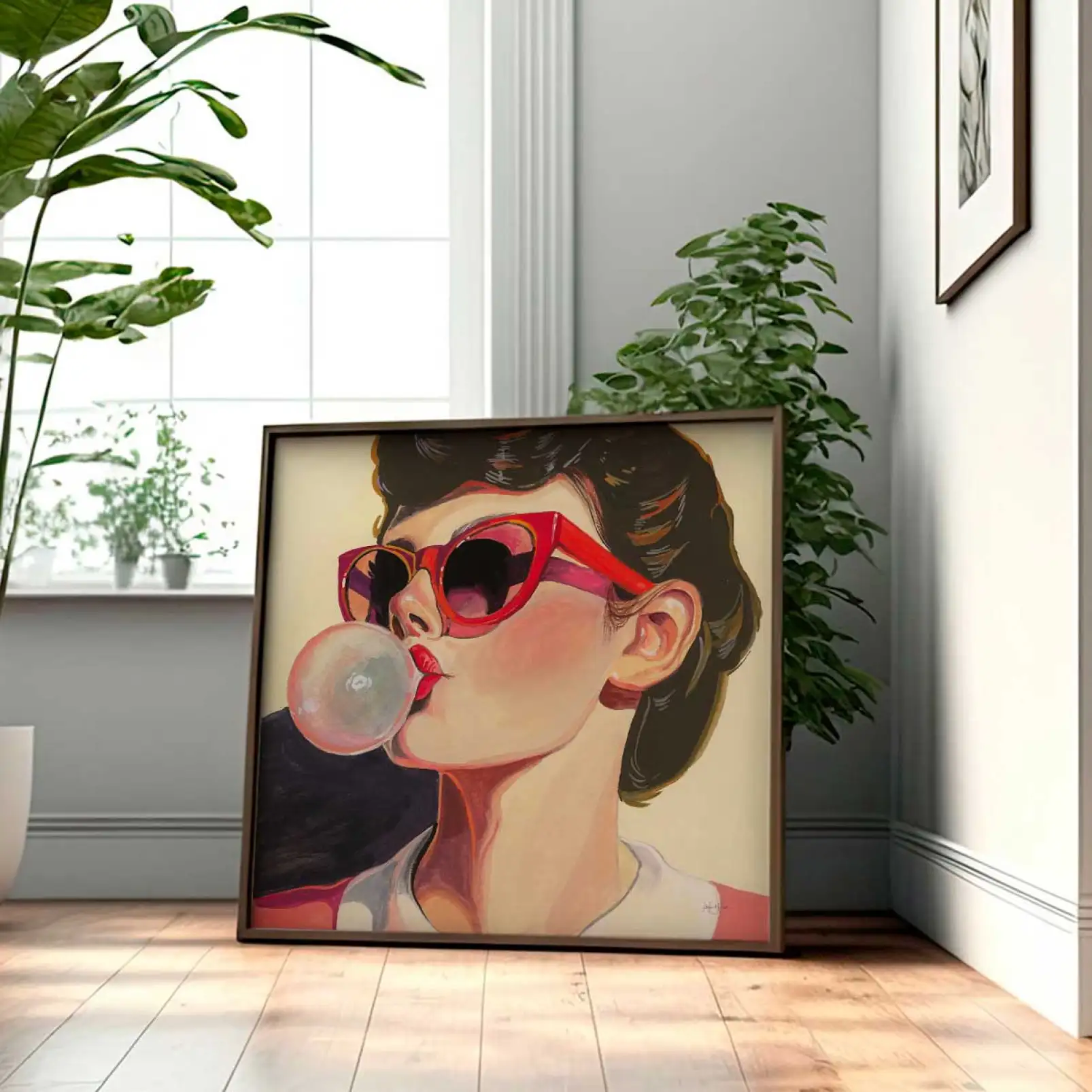 tableau-vintage-tableau-retro-pop-queen-bubble-rose